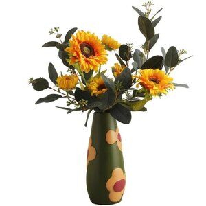 Retro Floral Ceramic Vase – Bold & Fun